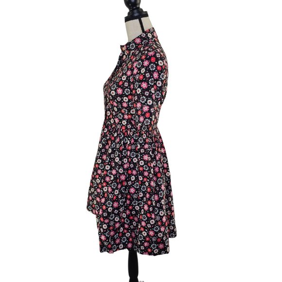 Kate Spade baja bound mini casa floral black shirt dress Size 0 - Picture 9 of 16